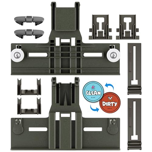 Whirlpool Top Rack Adjuster Replacement Parts W10350375 W10712395 – Upgraded Polymer Wheel Kit