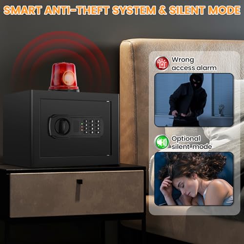GHJGAGE 9.84H Small Fireproof Safe Box with Fireproof Waterproof Bag, 1.2 Cu Ft, Digital Lock, Basic Model
