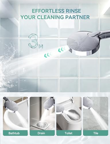 Silver Magichome 10-Mode Filtered Handheld Shower Head with Detachable Chrome Filter & Stainless Hose