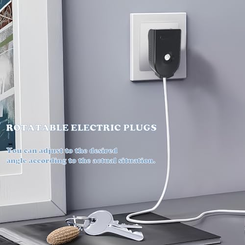 Black Rotatable Power Plug Replacement 4 Pack - Male Extension Cord