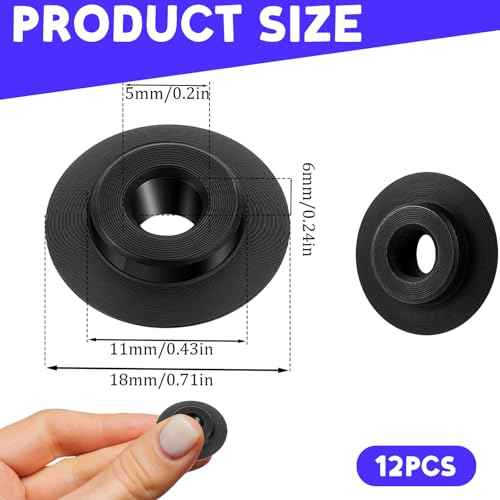 12pcs Pipe Cutter Blade Replacement Cutter Wheels Tube Cutter, Replacement Blades for Tubing Cutters Spare Wheel Replacements Tube Cutting Tool (Black)