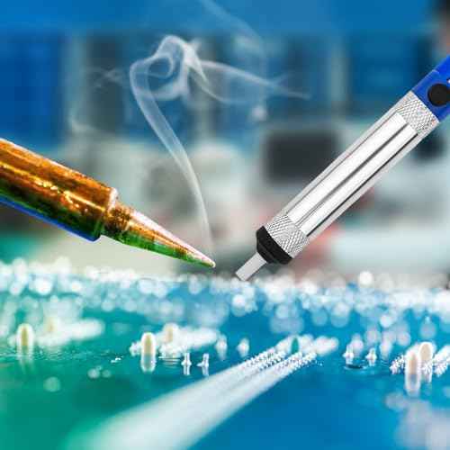 2Pcs Desoldering Pump, Solder Sucker No Clog Desoldering Pump with Replaceable High Temperature Resistant Silicone Nozzle Soldering Sucker Tool for Solder Removing