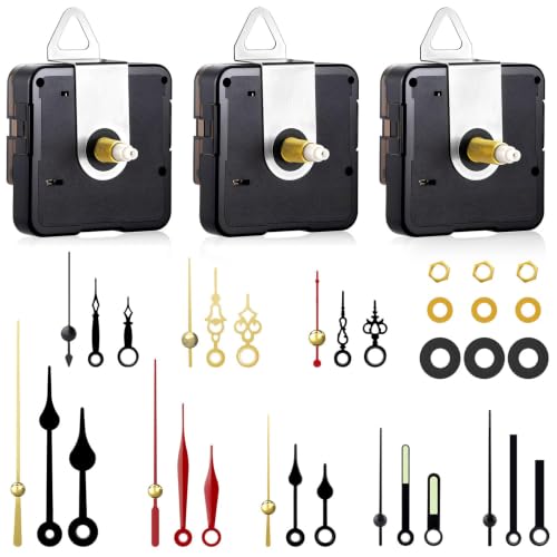 3 Pack Quartz Clock Movement Kit with Small Hands for DIY Repair