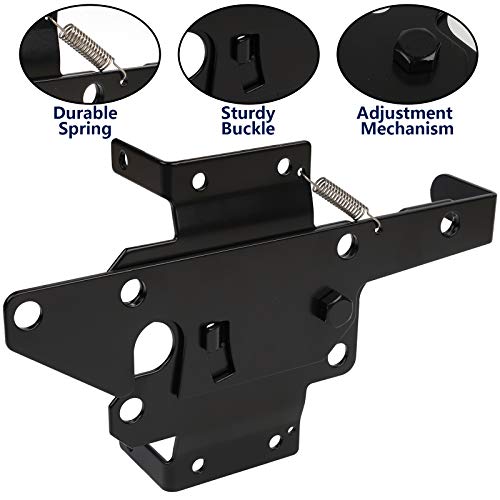 Heavy Duty Black Steel Fence Gate Latch for Wooden & Vinyl Gates - Self Locking Hardware