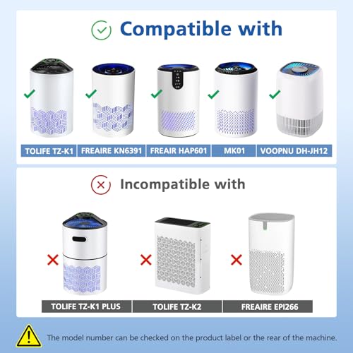 TZ-K1 Replacement Filter for ToLife TZ-K1 & VOOPNU DH-JH12 Air Purifiers | White 2 Pack