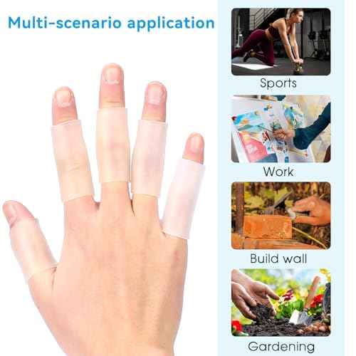 20 Pcs Finger Sleeves Protectors Silicone Finger Sleeve Gel Finger Sleeve Protectors Finger Covers Cushions and Protects Rubber Finger Shields Provide Relief forCracked Finger