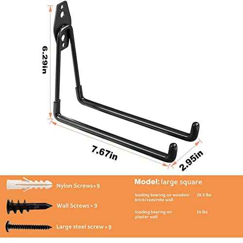 Garage Storage Hooks - 7.5 Inch Long Wall Mount Hanger, Garage Organizer Heavy Duty Utility Hooks for Ladder, Ski, Chairs, Garden Tool, Bulk Items