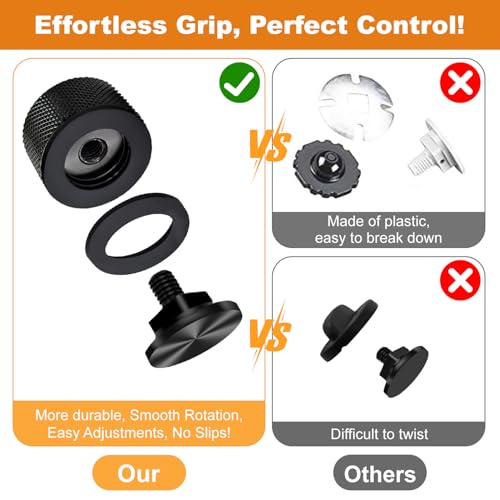 Newace Aluminum Welding Hood Fasteners Pipeliner Helmet Accessories Headgear Replacement Parts Screws 1 Pair(Black)