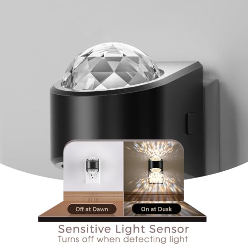 Briignite Night Light Wall Projector Black Warm 1 - Dusk to Dawn LED Night Light