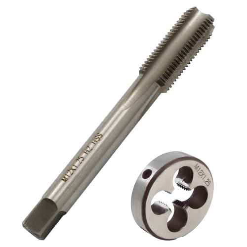 Litoexpe Metric M12 X 1.25mm Tap and Die Set, Right Hand Thread Tap and Round Die
