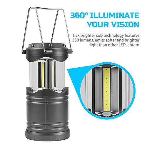 Lichamp Dark Gray LED Camping Lantern 4 Pack Portable Collapsible Emergency Light