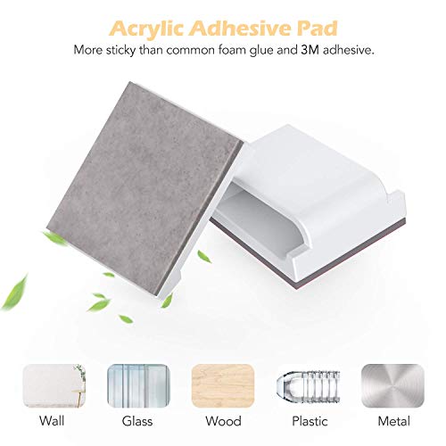 AGPTEK White Flat Ethernet Cable Clips - 100 pcs Adhesive Wire Organizer