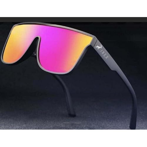 IBEX The STEEZE Safety Sunglasses, Polarized, ANSI Z87+ Certified, Ultra UV 400 Protection, Mirror Lenses and Flexible Black Frame, Men, Women, Outdoor/Sports, Surf, Construction, Work, PPE