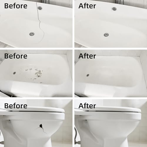 Porcelain and Fiberglass Tub Repair Kit | White, Fast-Cure, Long-Lasting