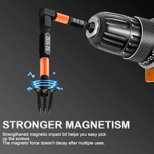 20PCS Premium Hex Bit Set, Impact Allen Wrench Drill Bit Set (Metric&SAE), 1/4¡± Hex-Shank S2 Alloy Steel Key Drill Bit Set with Magnetism, CNC Machined Tips, 2" Long with Storage Box