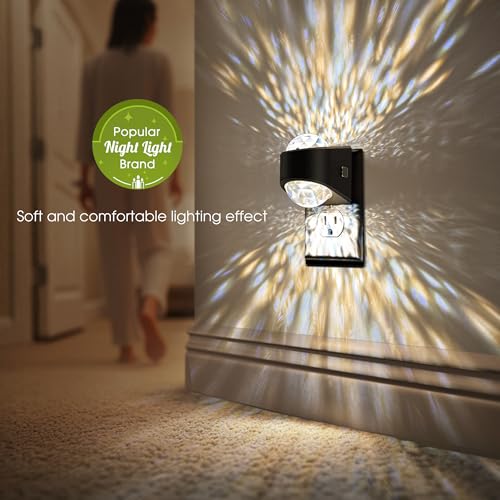 Briignite Night Light Wall Projector Black Warm 1 - Dusk to Dawn LED Night Light