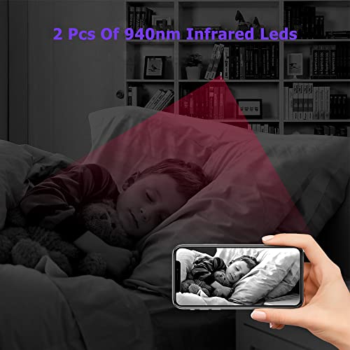 Spy Camera 1080P Indoor Hidden Camera Wireless, Mini Cameras, Home Security Cameras with Motion Detection, Night Vision, App Control Door SpyCamara