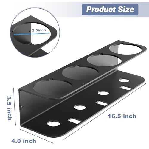 WALMANN Spray Bottle Holder Wall Mount, Metal Spray Can Storage Rack for Garage Workshop, Paint Aerosol Can Organizer, Pack of 2