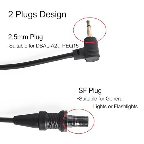NOBUHIRO Dual Remote Pressure Switch, Tactical Light Switch with SF / 2.5mm Plug, Compatible with M300 M600 DBAL-A2 PEQ15 Series Tactical Weapon Scout Lights, Suitable for 20mm Picatinny Rail