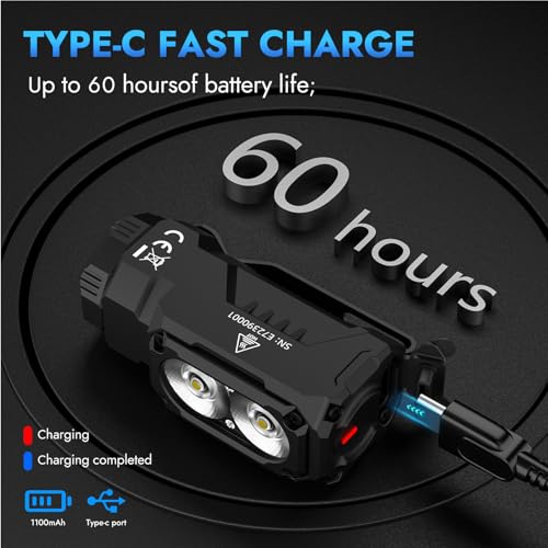 WUBEN E7 Mini Flashlight Black LBG 1800 Lumen Magnet USB Rechargeable