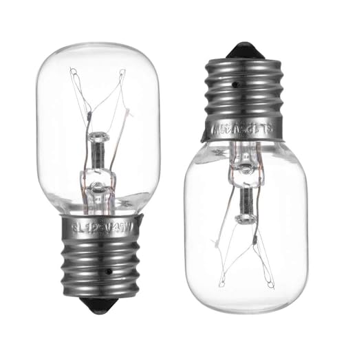 UP2WIN 2-Pack 125V 40W E17 Dimmable Microwave Light Bulb 8206232A Replacement for Whirlpool Maytag GE Amana