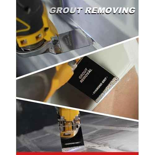 EZARC Diamond Oscillating Blade, Flush Cutting Oscillating Multi Tool Saw Blades for Grout Removal, Cleaning Mortar, 10-Pack