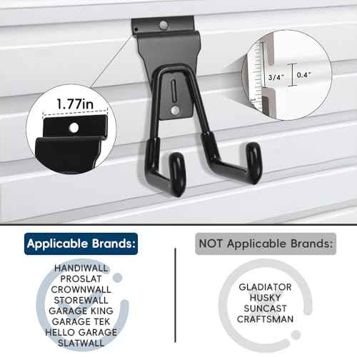 30Pcs Slatwall Hooks Set, Multi Size Garage Hooks Storage Utility Hanging Hooks, Heavy Duty Garage Tool Organizer Slatwall Accessories for Sheds, Basments