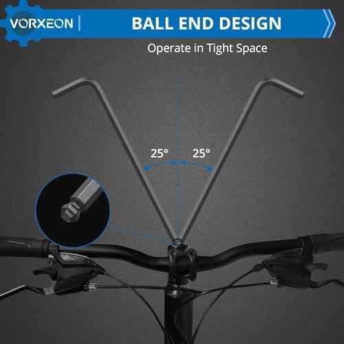 9 PCS Allen Wrench Hex Key 1.5 mm - 10 mm Metric Flat Ball End Black L-key with Visible coding For Handyman DIY Bike Motorcycle Repair