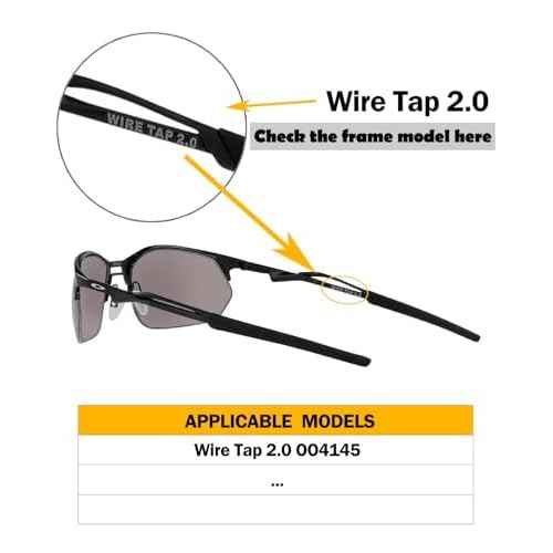 Ear Socks Replacement Temple Sleeves for Oakley Wire Tap 2.0 OO4145 Sunglasses Frame, Silicone Soft Black Earsocks