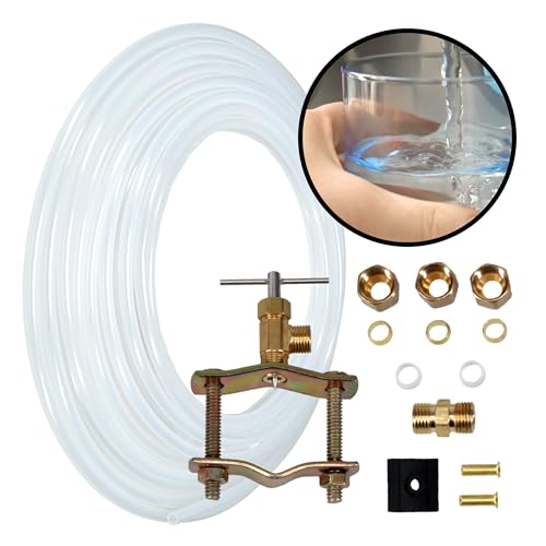 Ice Maker & Humidifier Installation Kit - 1/4" x 25' Poly Tubing with Saddle Valve & Fittings