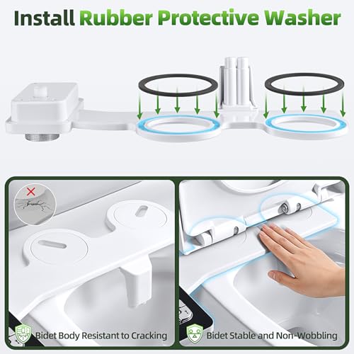 SAMODRA Black Non-Electric Bidet Attachment with Dual Nozzles & Pressure Control