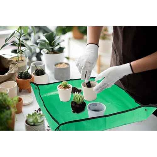 30" X 30" Large Plant Repotting Mat for Indoor Plants Potting Soil, Foldable Waterproof Plant Repotting/Potting Tray, Potting Mat for House Plants Succulents Gardening Tools Gifts for Gardener