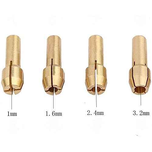 Luo ke 9 Pieces Brass Collet Brass Chuck Fits Dremel Rotary Tools (9Pc Collet Nut set)