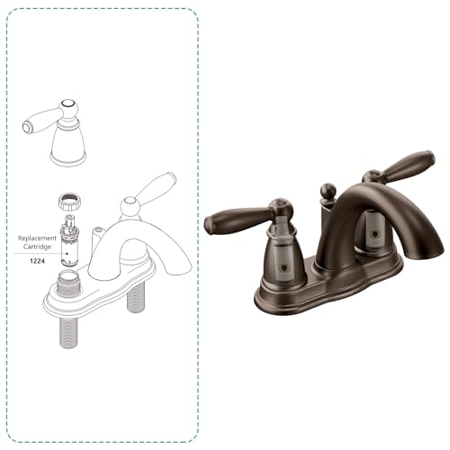 FEMAR 1224B Faucet Cartridge Compatible with Moen Two Handle Faucets - 2 Pack