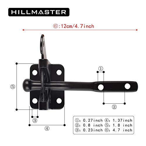 HILLMASTER Self Locking Gate Latch 1 Pack for Wooden Fence Heavy Duty Outdoor Security