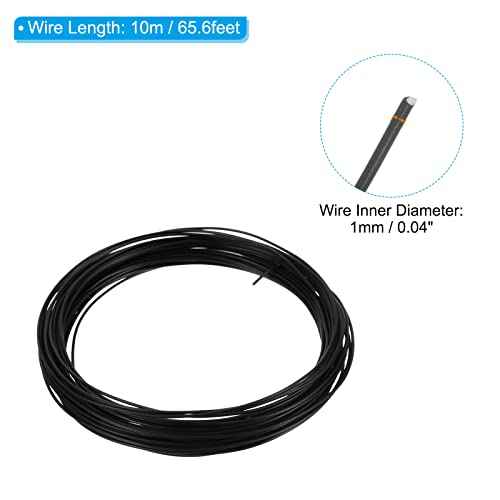 PATIKIL 1.0mm Bonsai Training Wire, 2 Rolls Floral Wire Stems Anodized Aluminum Tree Wire 65.6 Feet Total for Gardening Branch Fixing, Black