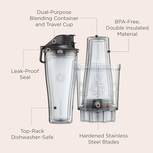 Vitamix Personal Cup Adapter 20 oz BPA-Free Tritan for Full-Size Blenders
