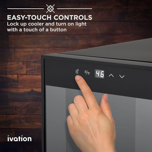Ivation 6 Bottle Black Thermoelectric Wine Cooler & Chiller with Digital Temp