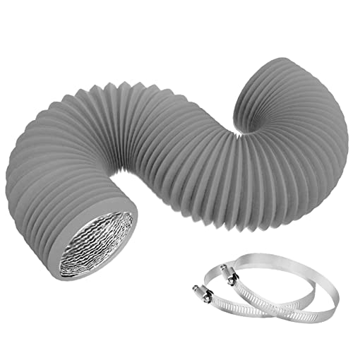 TEAIERXY 4 inch Dryer Vent Hose 8 ft Flexible Insulated Ducting with 2 Clamps