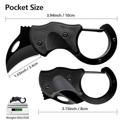 2 Pack Pocket Knife, EDC knife for Men & Women - 1.34 Inch blade, Mini Folding Cool Gadgets for Everyday Carry Folding Knife,self defense keychain .Stocking Stuffers Gifts for Him Men Husband (2 Black)