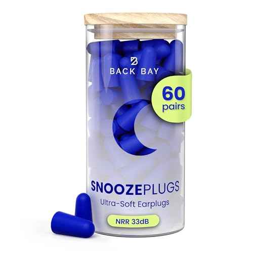 SnoozePlugs Ultra Soft Foam Earplugs for Sleeping, 60 Pairs Comfortable Foam Ear Plugs for Side Sleepers- 33db NRR Nightime Earplugs for Snore Blocking, Noise Canceling Sleep