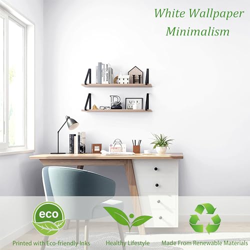 Safiyya White Peel and Stick Wallpaper 118x17.7 Inches Waterproof Self-Adhesive Vinyl for Walls and Kitchen Decor