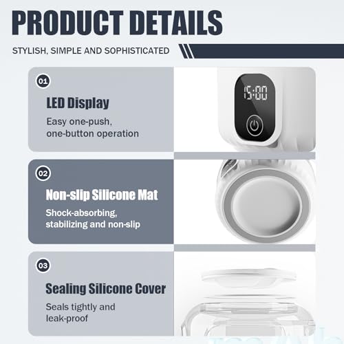 White Portable Mini Underwear Washing Machine 1.5L Rechargeable for Travel & Home