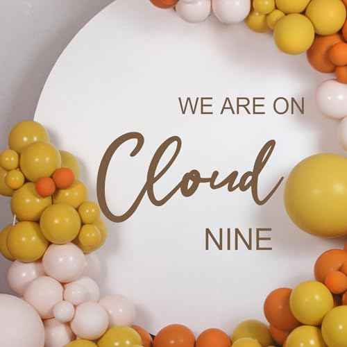 We are On Cloud Nine Decal, We are On Cloud Welcome to Baby Shower Sign, Baby Shower Decor,Gender Reveal Party Stickers, Engagement Photo Booth Backdrop.