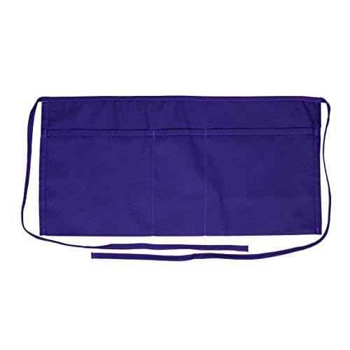 Iconikal 3-Pocket Waiter Watress Waist Serving Apron, Purple, 5-Pack