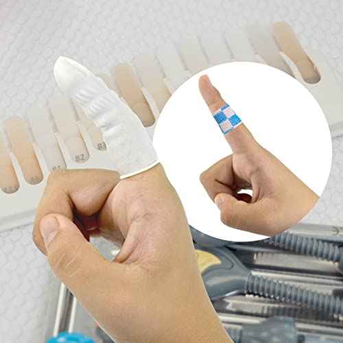 200 Pcs Finger Cots, Disposable Finger Protectors, Latex Anti-Static Finger Tip Rubber Protect Keeping Dressing Dry and Clean (Medium, Pink)