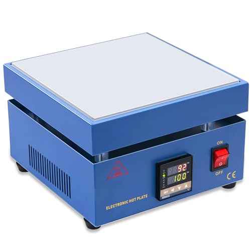Soldering Hot Plate 110V 850W LED Microcomputer Electric Preheat Soldering Preheating Station Welder Hot Plate Rework Heater Lab (200X200mm Plate)