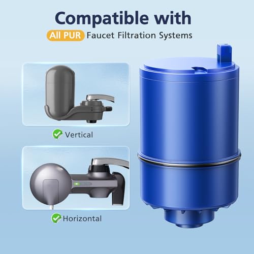 6 Pack Water Filter Replacement for PUR Faucets - NSF Certified, Compatible with All PUR Models