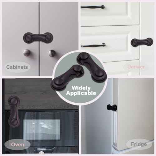 Cabinet Locks for Babies and Child Safety, 4 Pack Childproof Latches with Adhesive for Drawer Cupboards Closet and Pantry Door, Baby Proofing Fridge Lock for Protecting Kids Toddlers and Infants