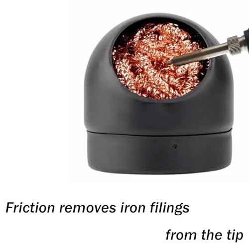 Welding Soldering Solder Iron Tip Cleaner Cleaning Steel Wire W/Stand Set Holder Black